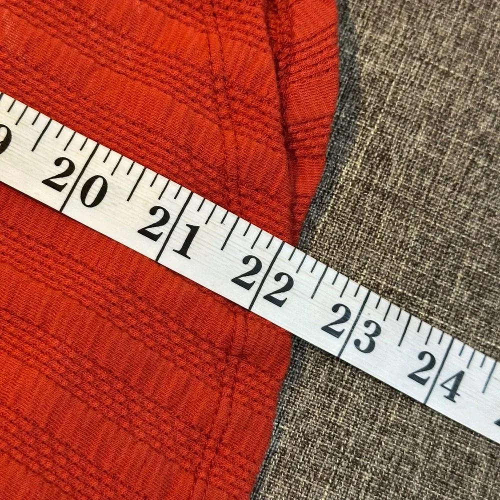 Free People Top Open Back Scarf Tie Ribbed XS Rust Orange Boho Mock Neck